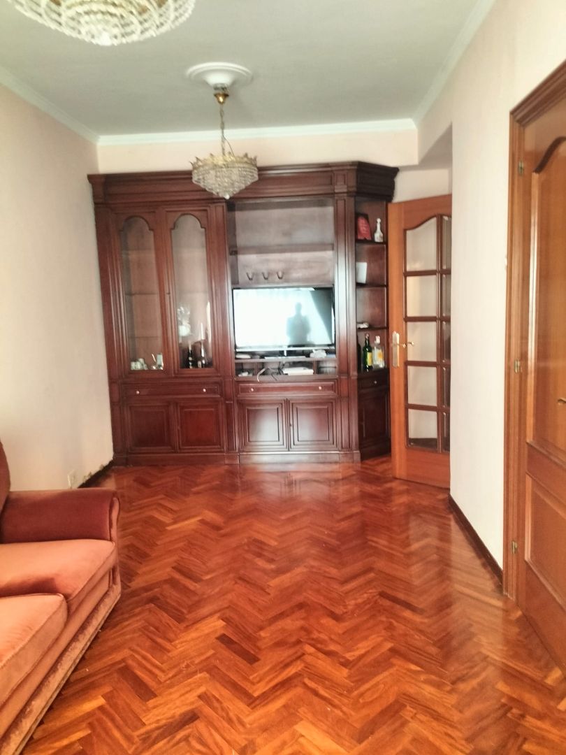 Living room of Flat for sale in A Coruña Capital   with Parquet flooring, Terrace and Furnished