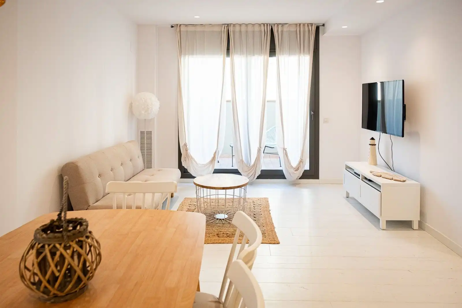 Wohnzimmer von Einfamilien-Reihenhaus zur Miete in Palamós mit Klimaanlage, Heizung und Parkett
