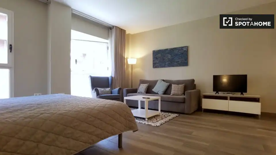 Habitación de Estudio para compartir en Barcelona con Aire acondicionado y Terraza