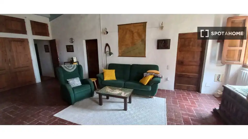 Living room of Flat for share in Teià  with Air Conditioner, Heating and Furnished