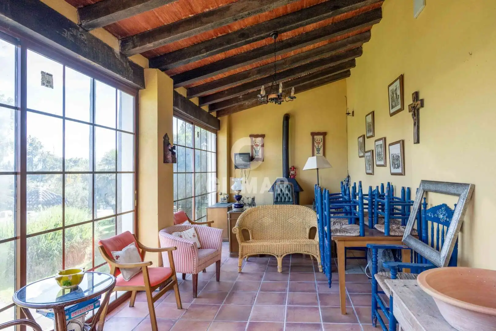 Dining room of Houses for sale in Villamartín  with Heating, Private garden and Swimming Pool