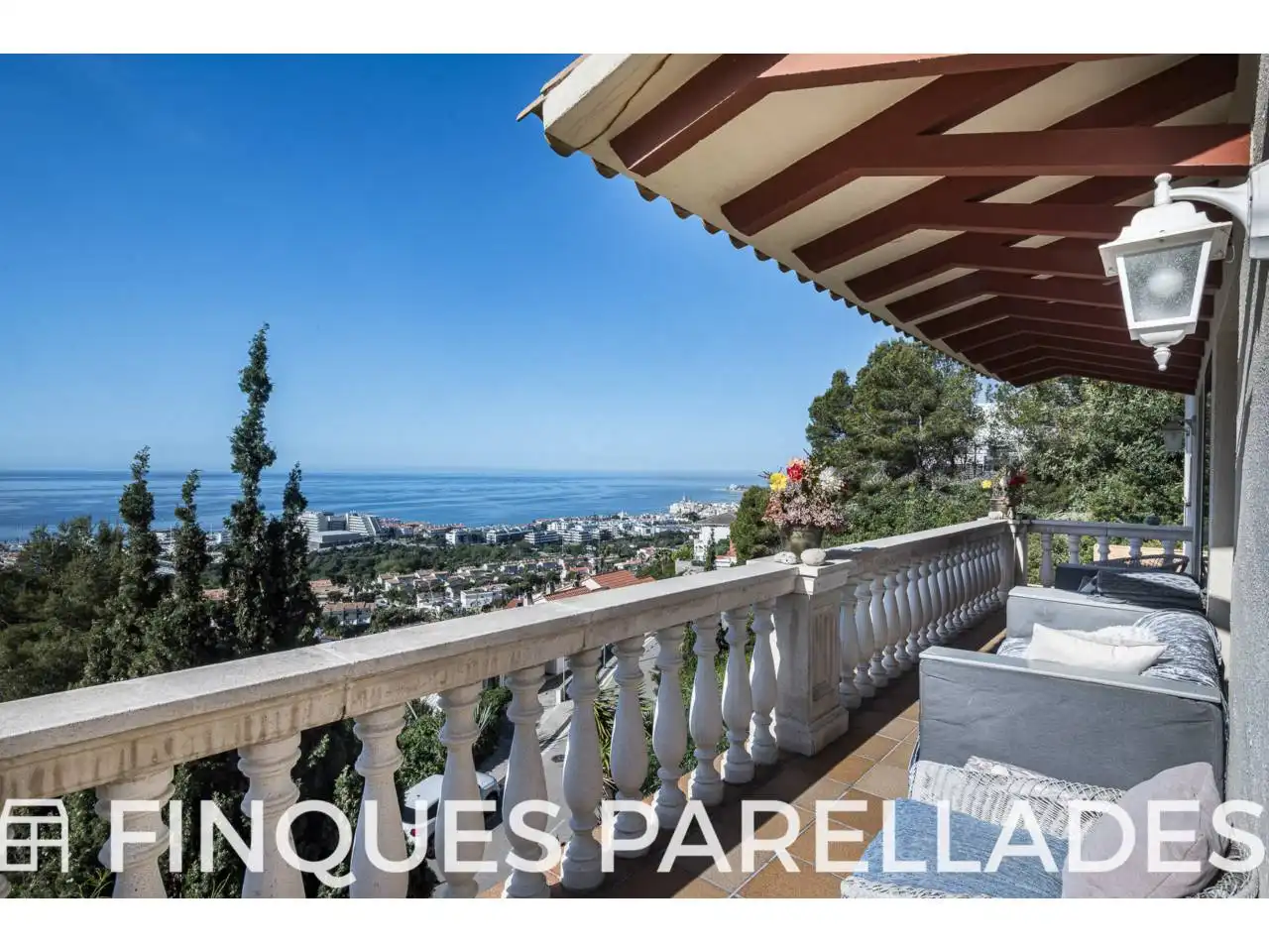 Exterior view of Houses for sale in Sitges  with Terrace and Swimming Pool