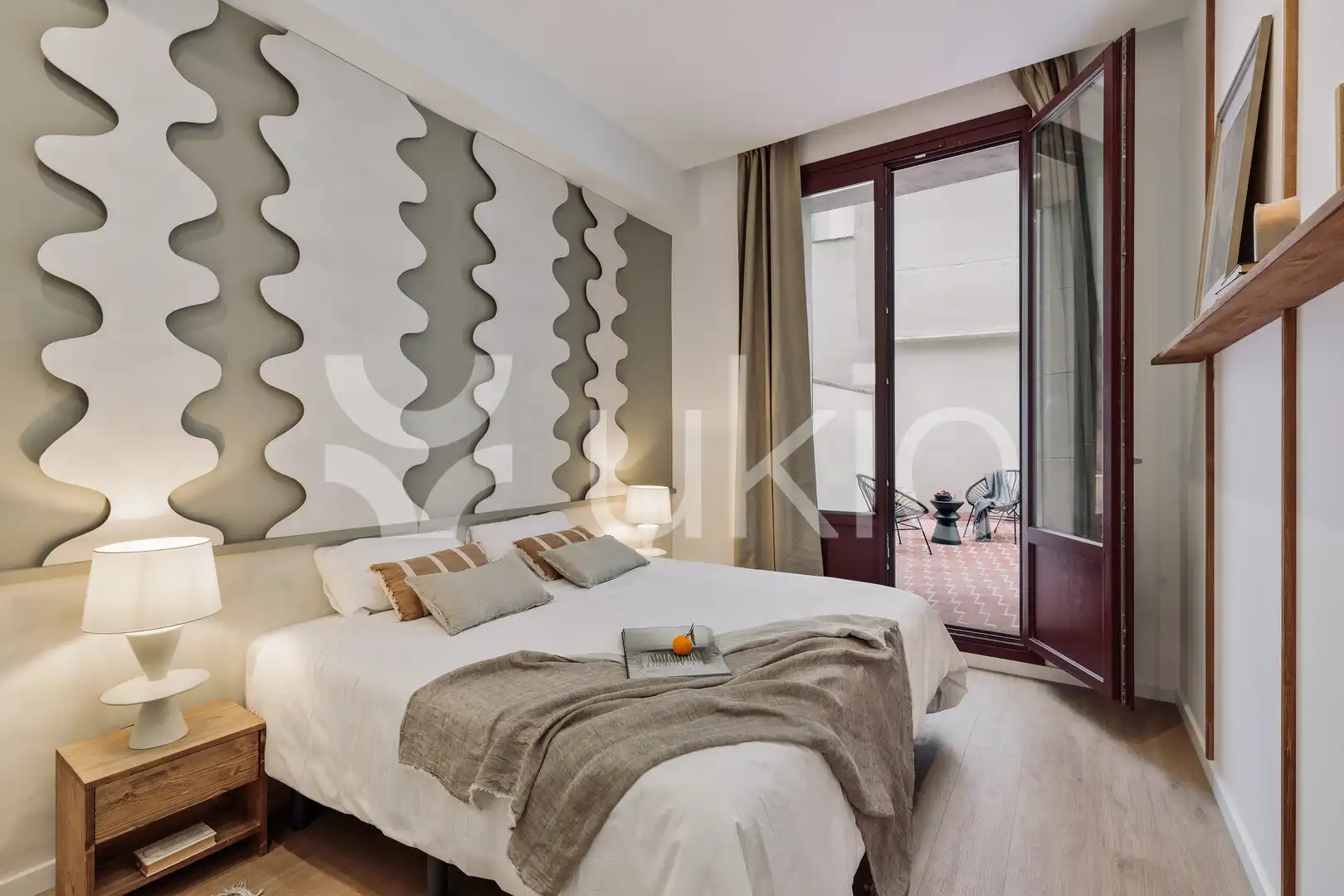 Schlafzimmer von Wohnungen zur Miete in Barcelona mit Klimaanlage, Heizung und Terrasse