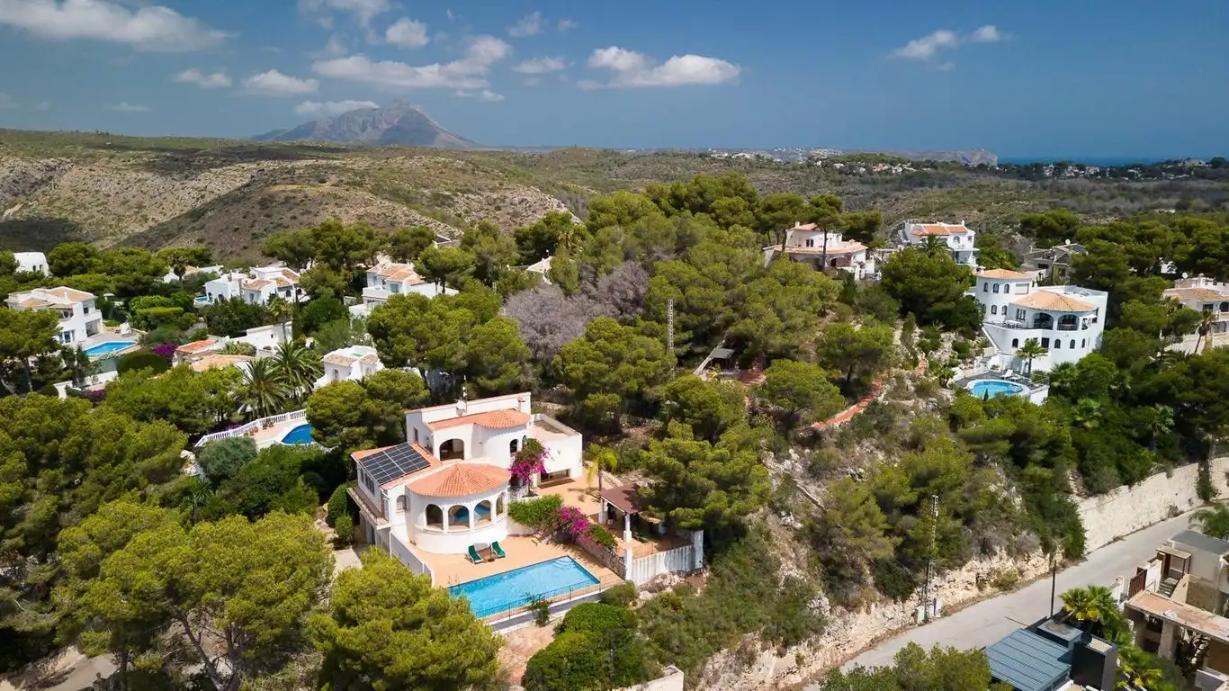 Vista exterior de Casa o chalet de alquiler en Jávea / Xàbia con Aire acondicionado, Piscina y Amueblado