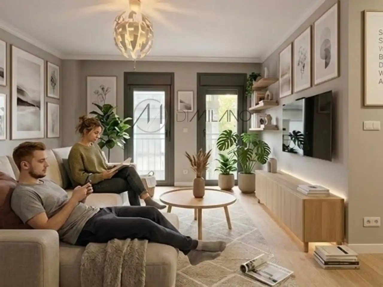 Wohnzimmer von Wohnung zum Verkauf in Vigo  mit Heizung, Parkett und Balkon