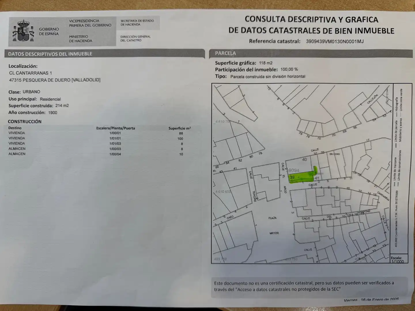 Finca rústica en venta en Pesquera de Duero con Calefacción, Terraza y Trastero
