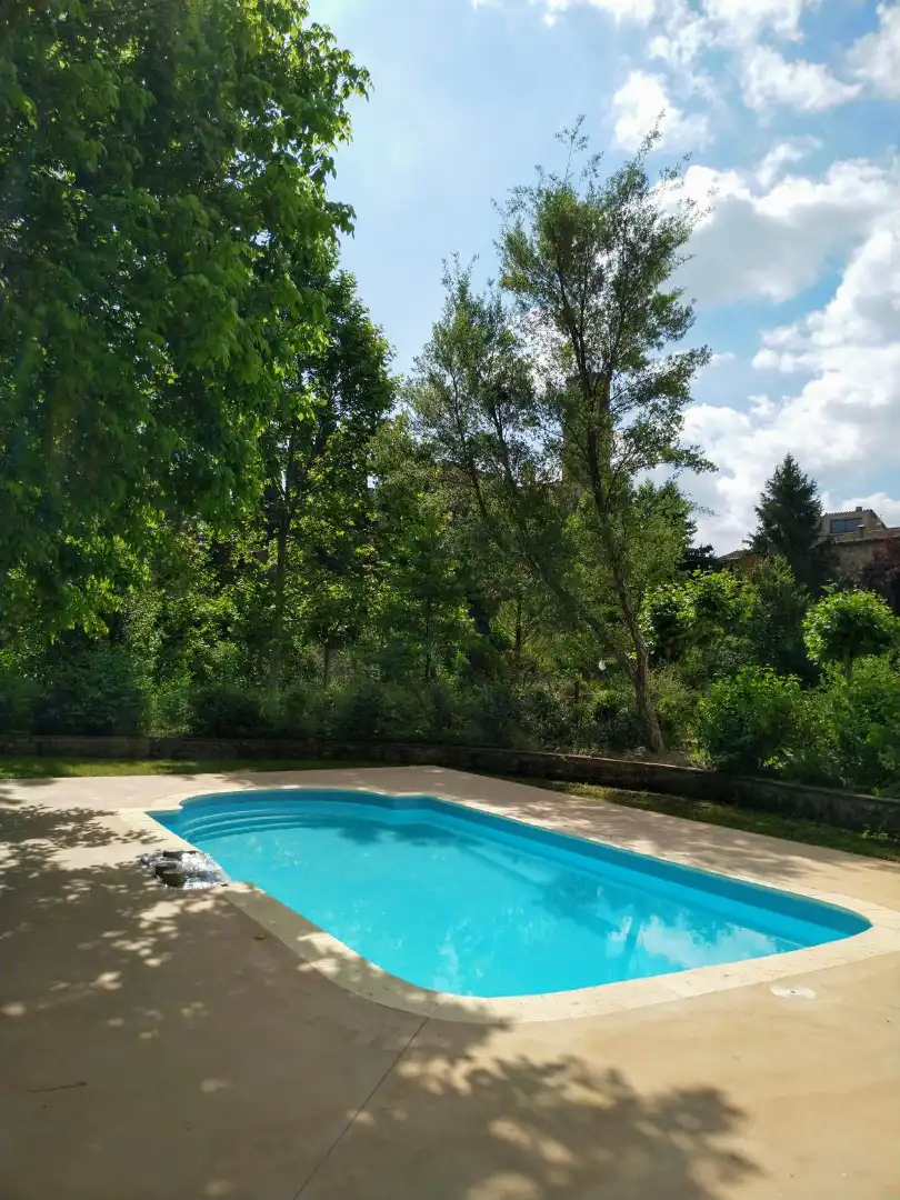 Piscina de Finca rústica en venda en Mieres (Girona) amb Aire condicionat, Jardí privat i Parquet