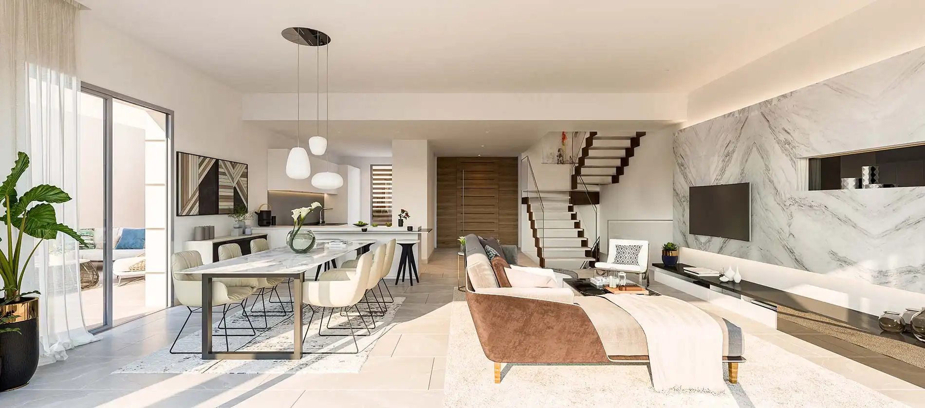 Living room of Detached homes for sale in Marbella  with Air Conditioner, Private garden and Terrace