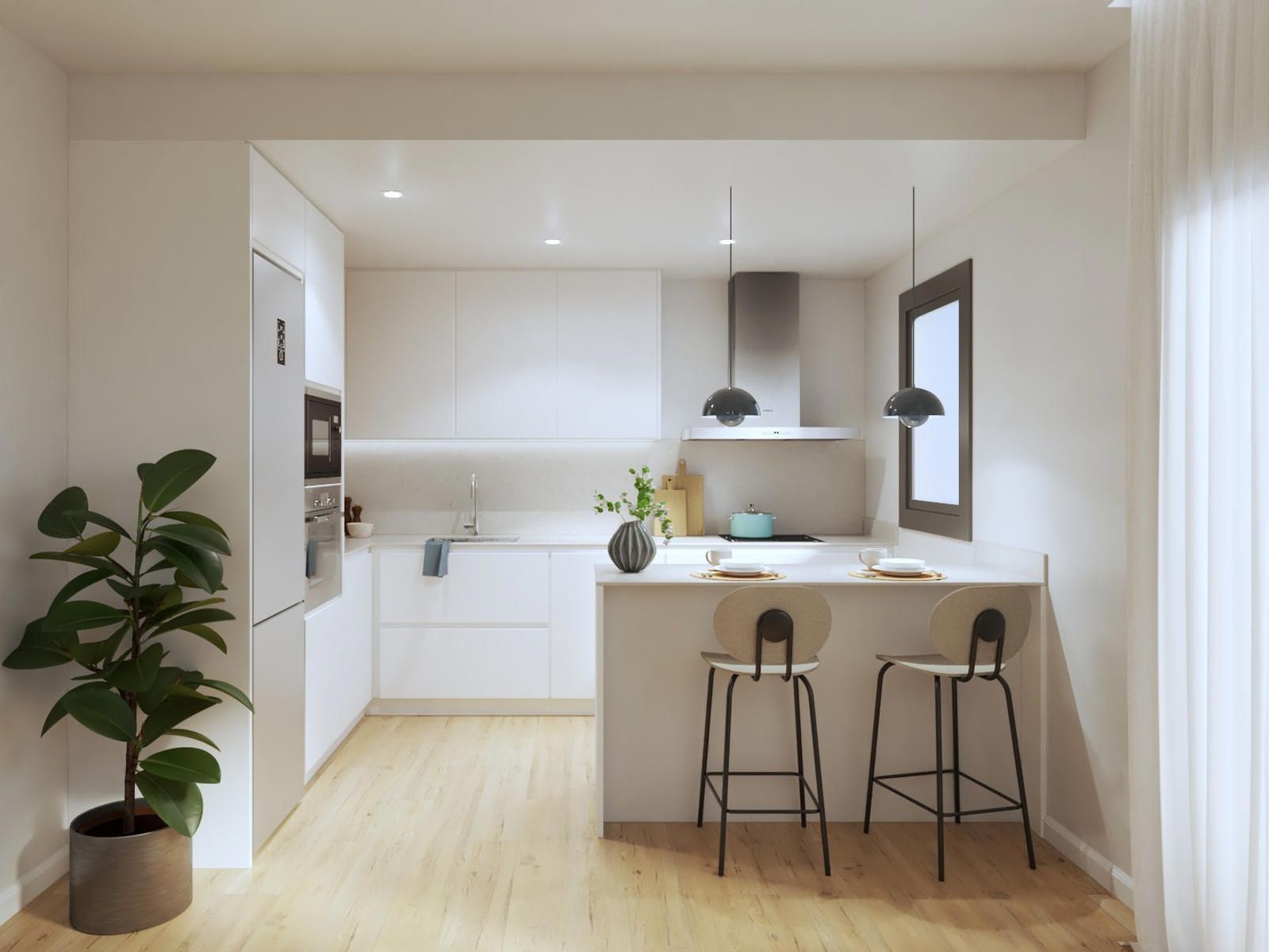 Küche von Wohnungen zum Verkauf in Arenys de Mar mit Klimaanlage, Heizung und Privatgarten