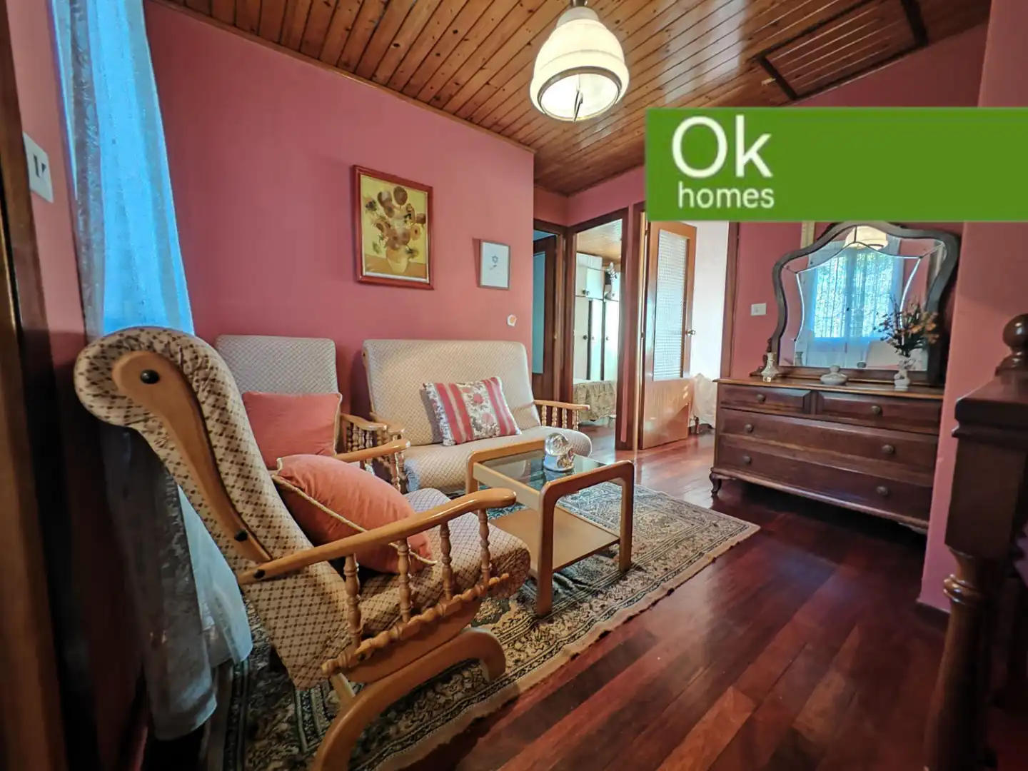 Sala de estar de Casa adosada en venta en Vilasantar con Calefacción, Jardín privado y Parquet