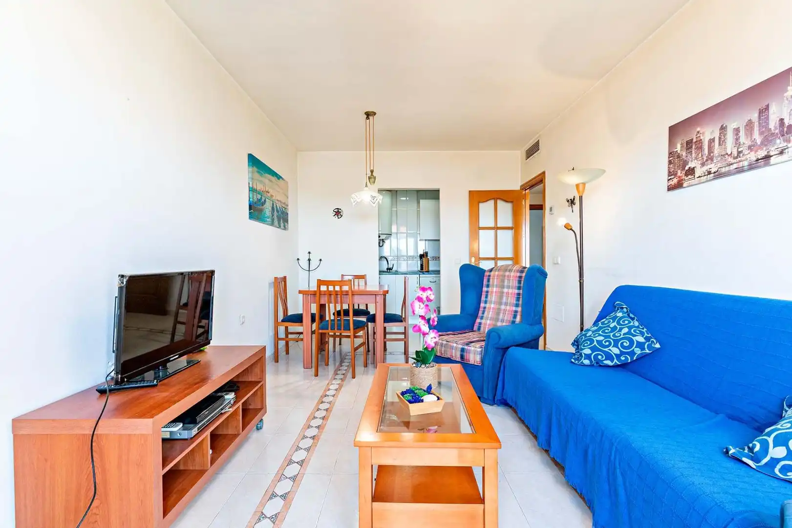 Living room of Flat for sale in Roquetas de Mar  with Air Conditioner, Heating and Furnished