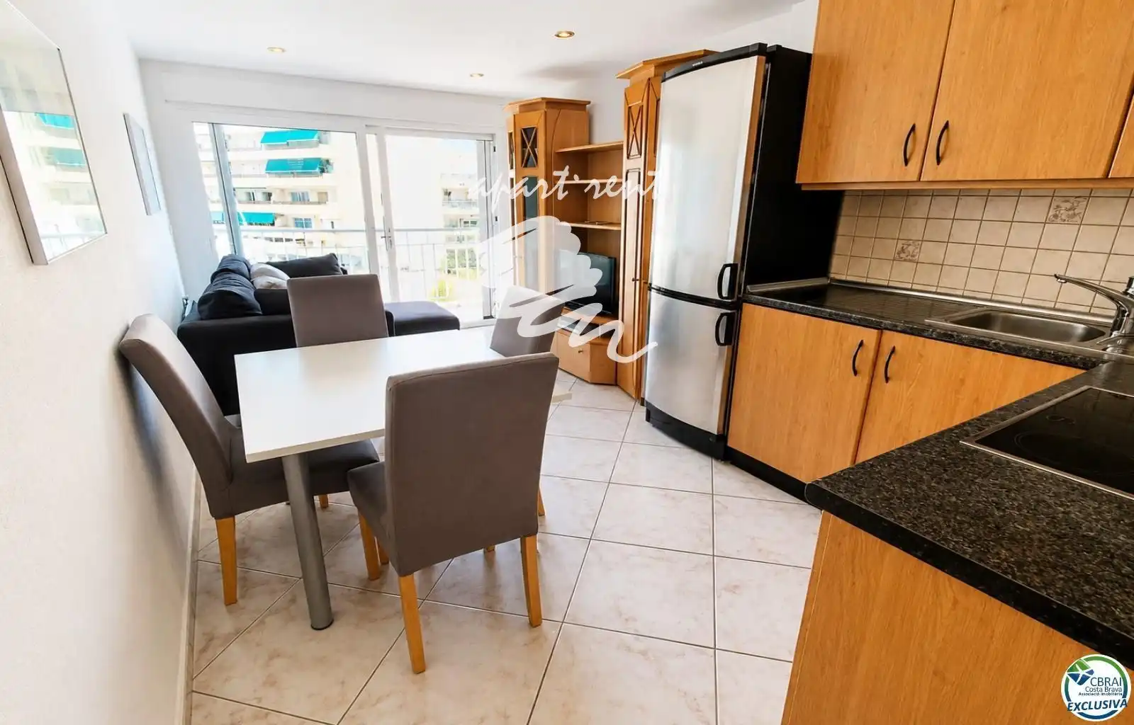 Kitchen of Flat for sale in Roses  with Terrace, Furnished and Balcony