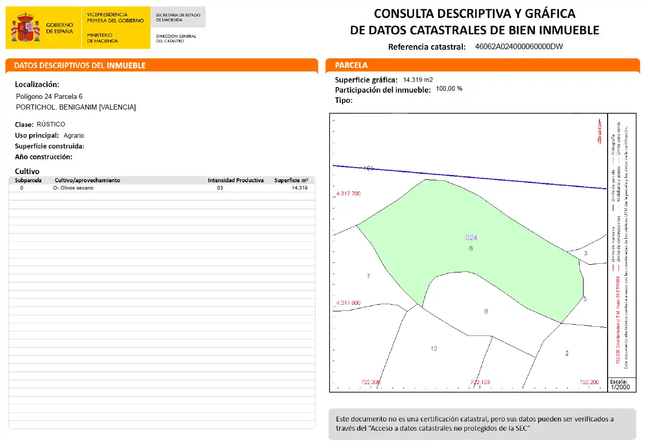 Terreno en venta en Benigànim