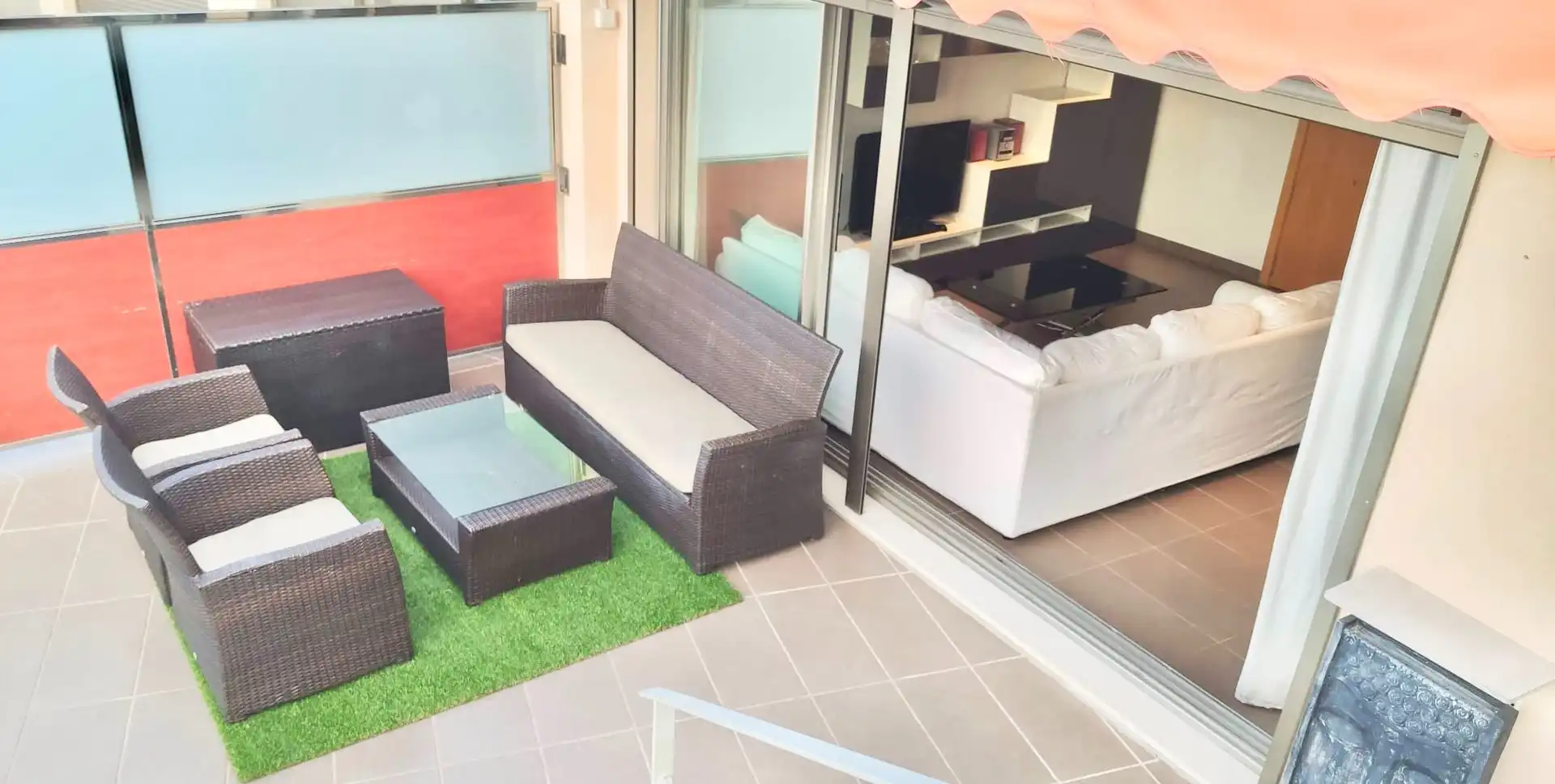 Terraza de Apartamento de alquiler en Calpe / Calp con Aire acondicionado, Piscina y Amueblado