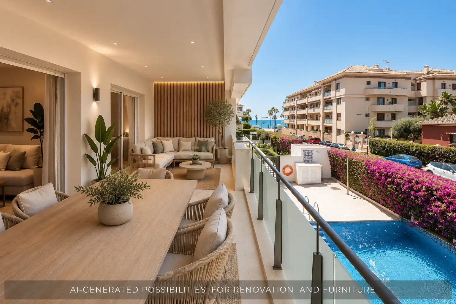 Terrace of Apartments for sale in Marbella  with Air Conditioner, Swimming Pool and Washing machine