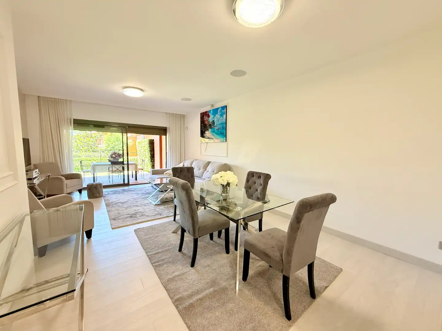Dining room of Ground floor for rent in Estepona  with Private garden, Terrace and Swimming Pool