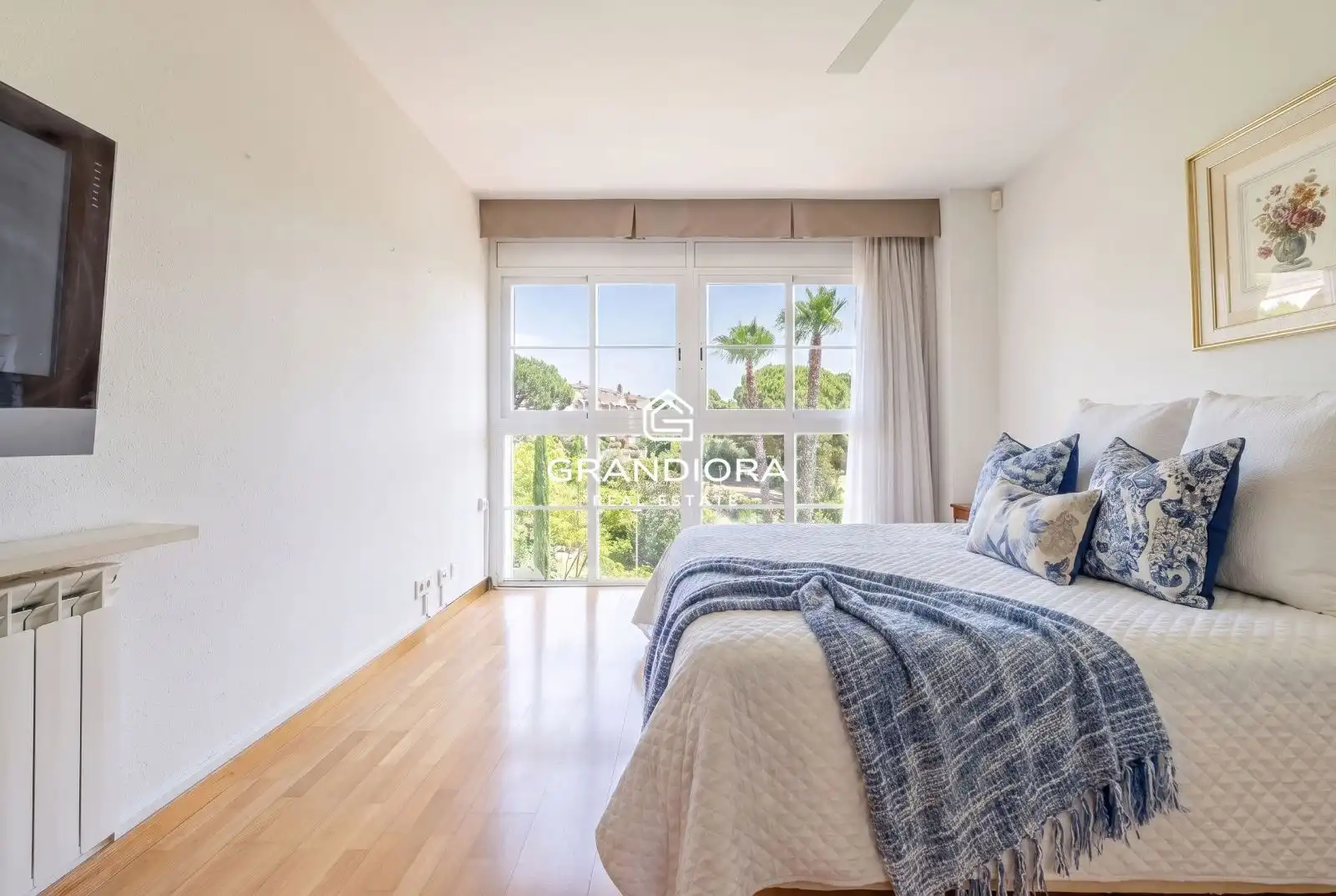 Schlafzimmer von Maisonette zur Miete in Sant Andreu de Llavaneres mit Klimaanlage, Terrasse und Schwimmbad