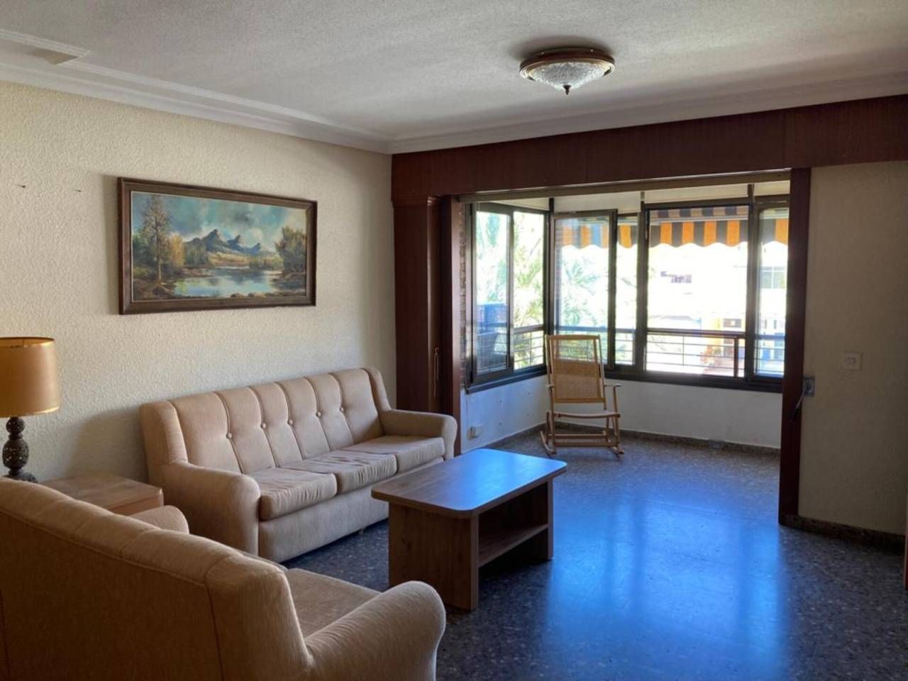 Sala d'estar de Pis en venda en Alicante / Alacant amb Calefacció, Terrassa i Piscina comunitària