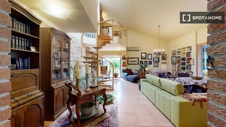 Sala de estar de Piso para compartir en Alicante / Alacant con Aire acondicionado, Terraza y Amueblado