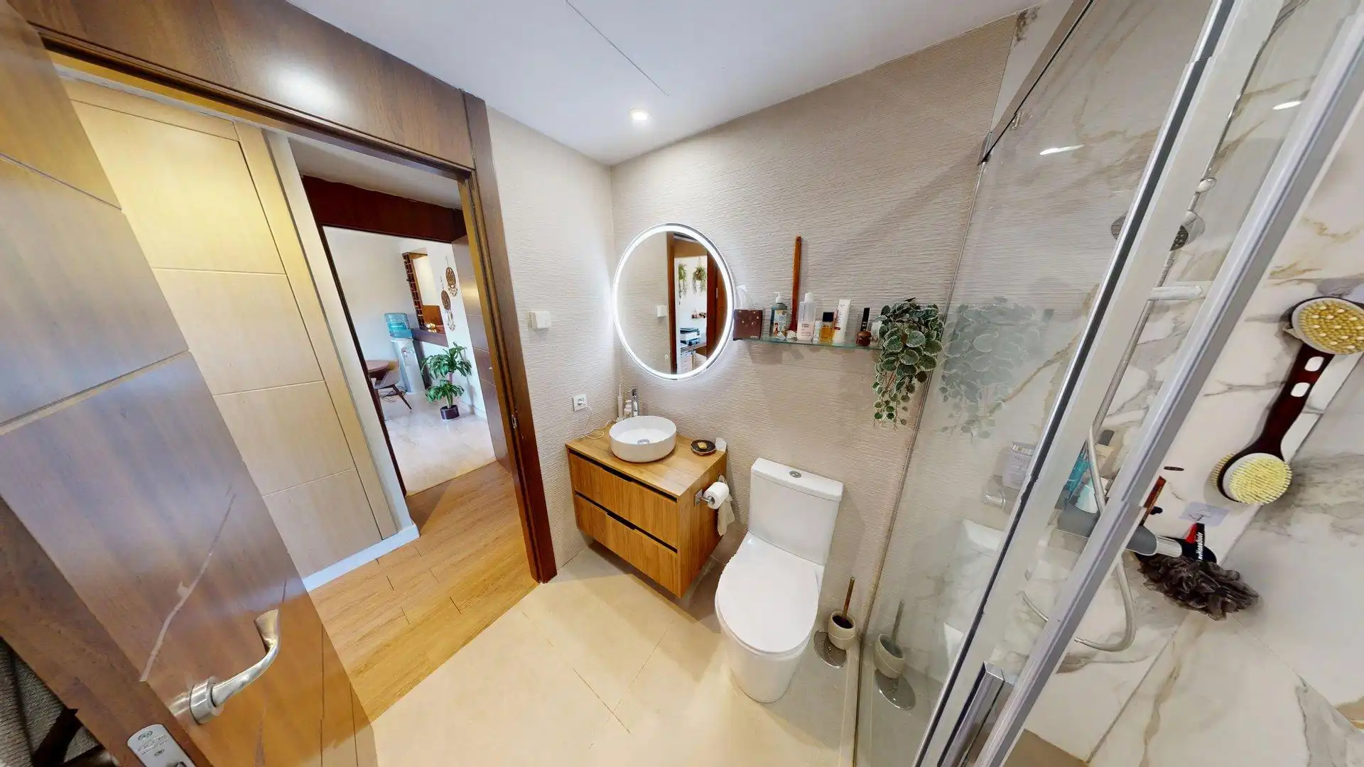 Badezimmer von Wohnung zum Verkauf in Mijas mit Klimaanlage, Heizung und Privatgarten