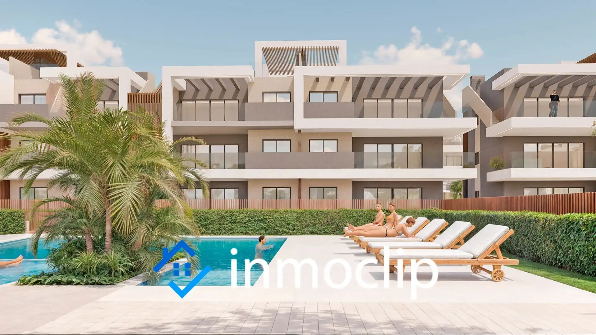 Swimming pool of Apartments for sale in Pilar de la Horadada  with Air Conditioner, Heating and Private garden