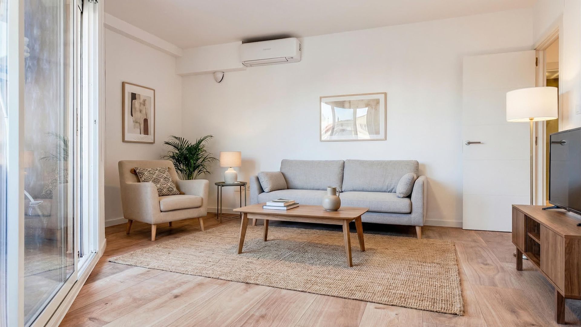 Wohnzimmer von Wohnung zum Verkauf in Torrent mit Klimaanlage, Heizung und Terrasse