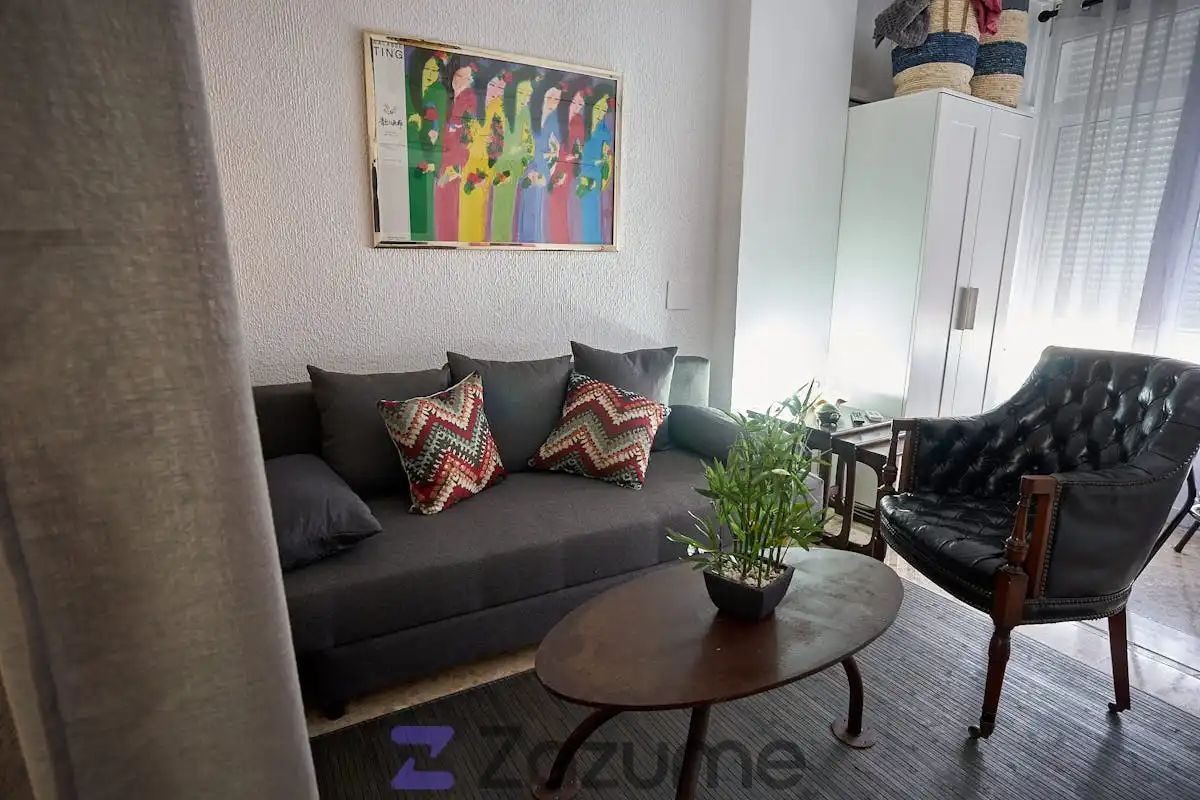 Sala de estar de Estudio de alquiler en Torremolinos con Aire acondicionado, Amueblado y Lavadora