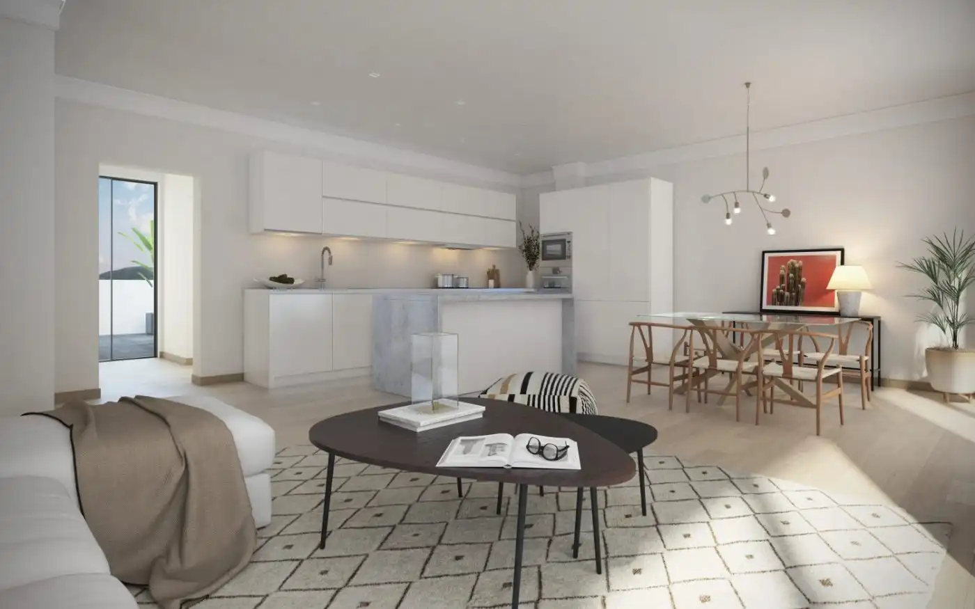 Living room of Flat for sale in Mijas  with Air Conditioner, Private garden and Terrace