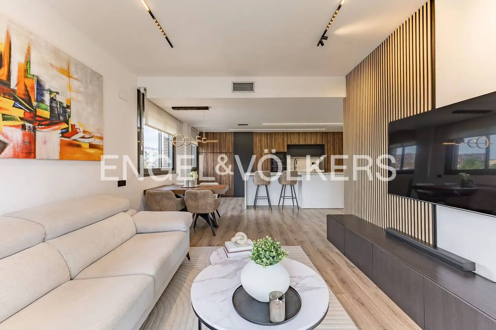 Living room of Flat for sale in Sabadell  with Air Conditioner, Heating and Parquet flooring