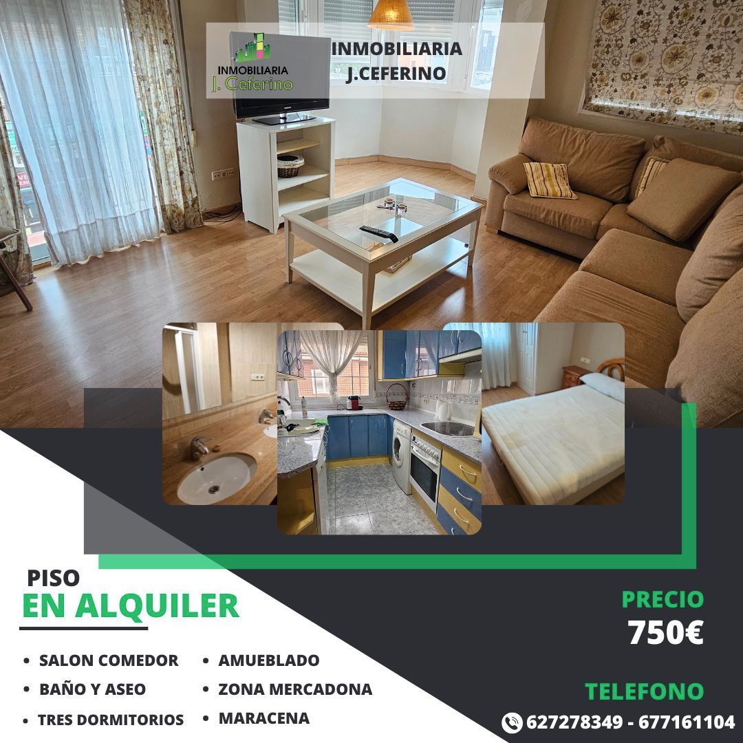 Cuina de Pis de lloguer en Maracena amb Aire condicionat, Moblat i Forn