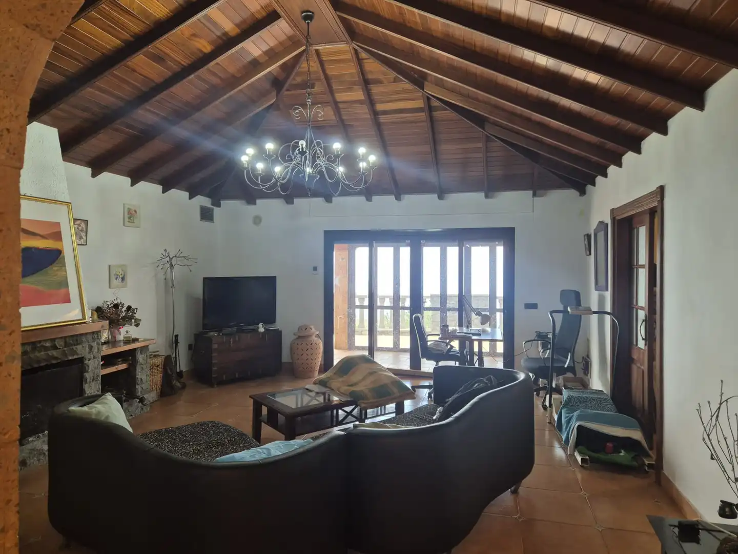 Sala de estar de Casa o chalet en venta en Vilaflor de Chasna con Jardín privado, Terraza y Piscina