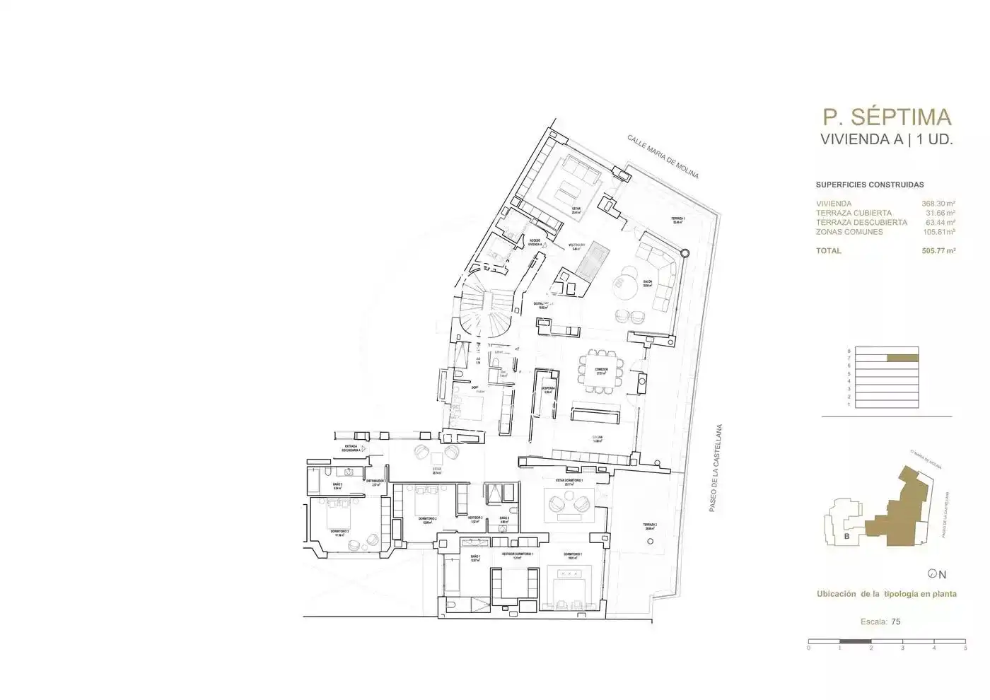 Penthouse with lift for sale in Chamberí, imagen 13