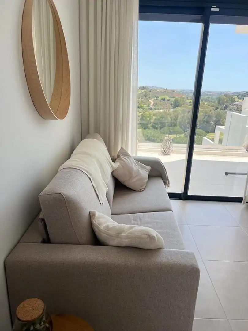 Wohnzimmer von Wohnungen zum Verkauf in Mijas mit Klimaanlage, Terrasse und Schwimmbad