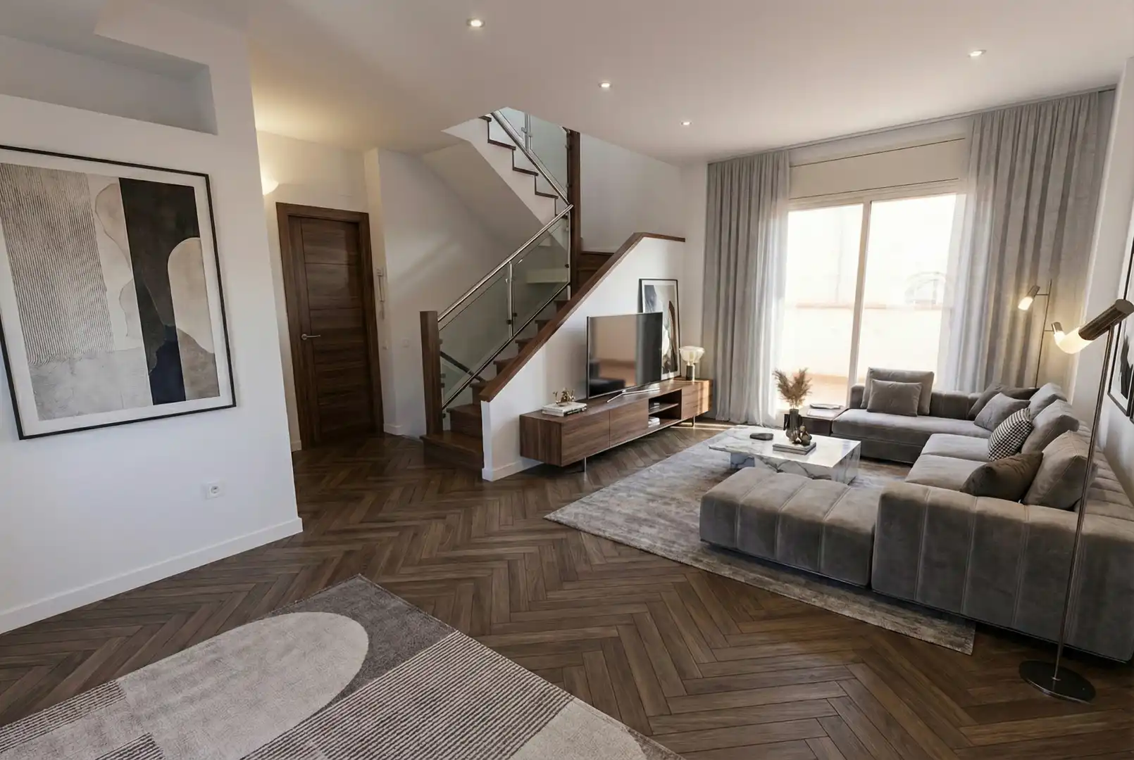 Sala d'estar de Dúplex en venda en  Barcelona Capital amb Calefacció, Jardí privat i Terrassa