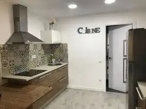 Küche von Haus oder Chalet zur Miete in Castell d'Aro, Platja d'Aro i s'Agaró mit Terrasse, Mikrowelle und Gemeinschaftspool