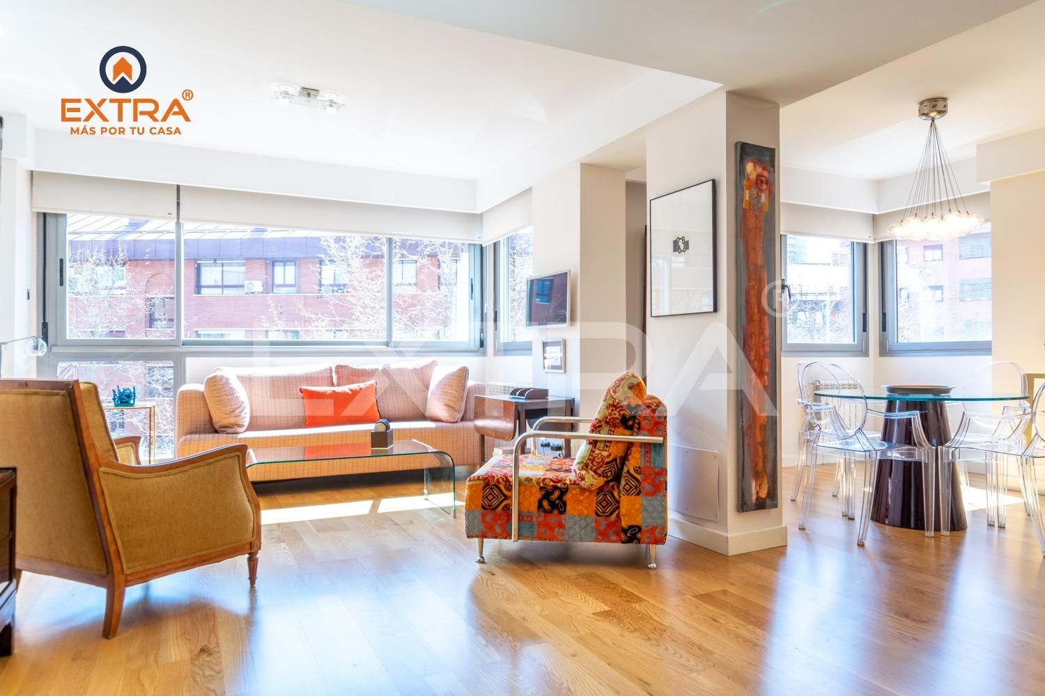 Living room of Flat for sale in  Madrid Capital  with Air Conditioner, Heating and Storage room