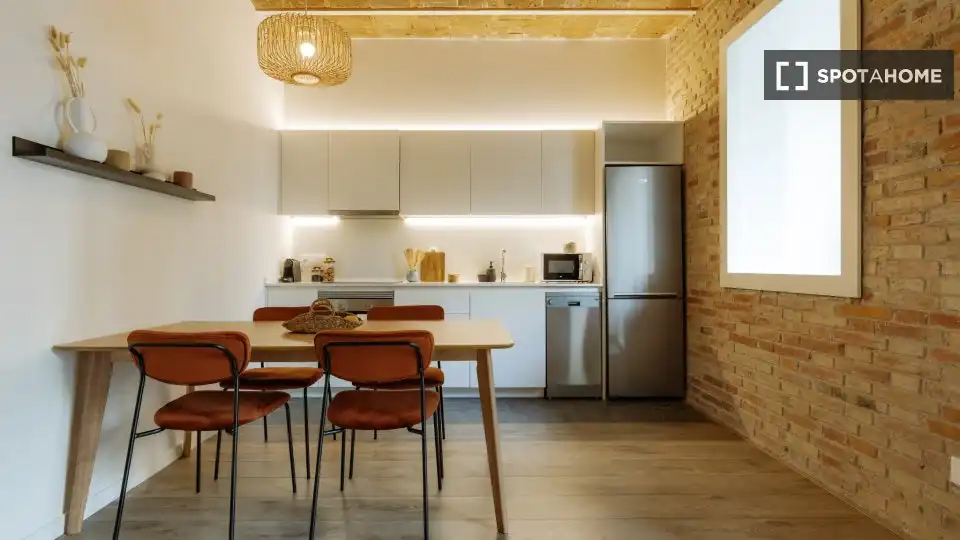 Cocina de Piso de alquiler en Barcelona con Aire acondicionado, Calefacción y Amueblado