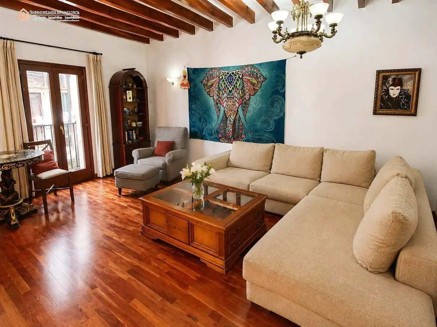 Wohnzimmer von Wohnung zum Verkauf in  Palma de Mallorca mit Heizung, Parkett und Terrasse