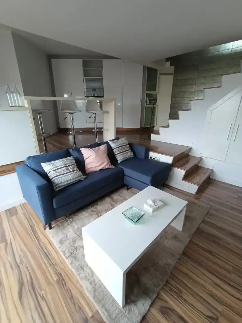 Wohnzimmer von Dachboden zur Miete in Valencia mit Privatgarten, Parkett und Abstellraum