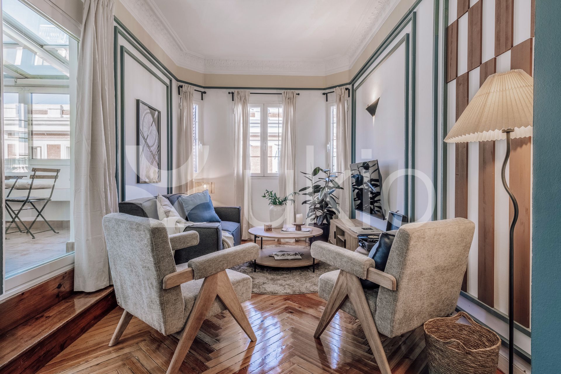 Living room of Apartment to rent in  Madrid Capital  with Air Conditioner, Heating and Terrace