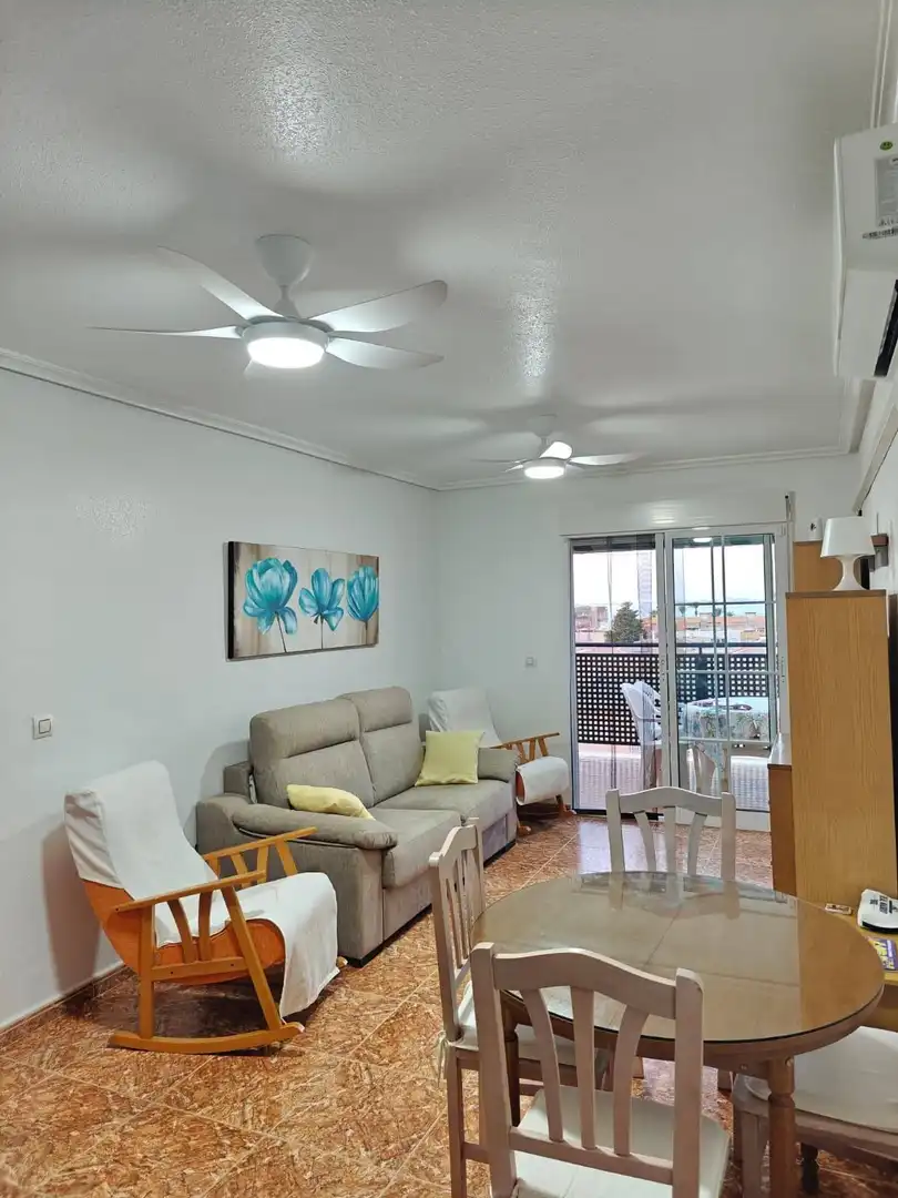 Sala d'estar de Àtic de lloguer en Cartagena amb Aire condicionat, Terrassa i Moblat