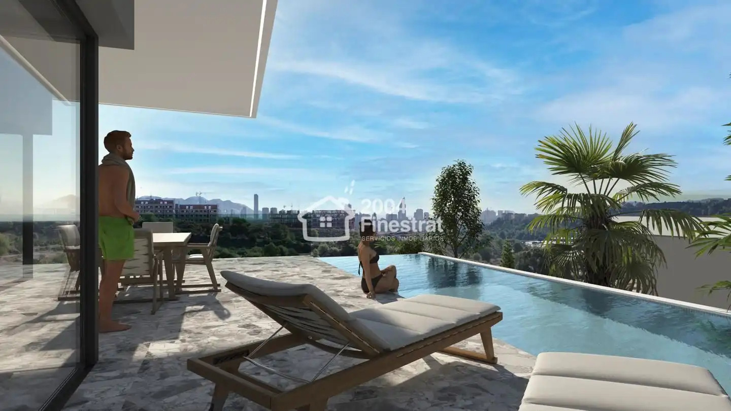 Terrassa de Casa o xalet en venda en Finestrat amb Aire condicionat, Jardí privat i Terrassa