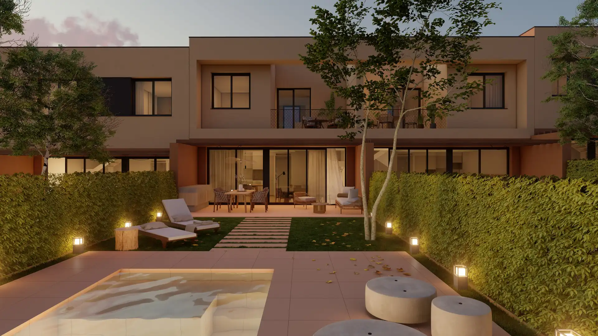 Terrasse von Wohnung zum Verkauf in El Vendrell mit Klimaanlage, Privatgarten und Schwimmbad
