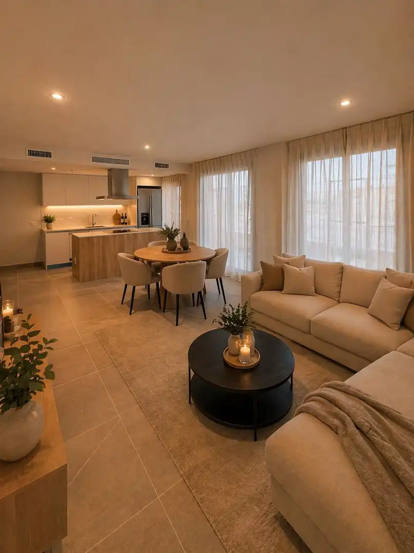 Sala d'estar de Planta baixa en venda en Mijas amb Aire condicionat, Terrassa i Piscina