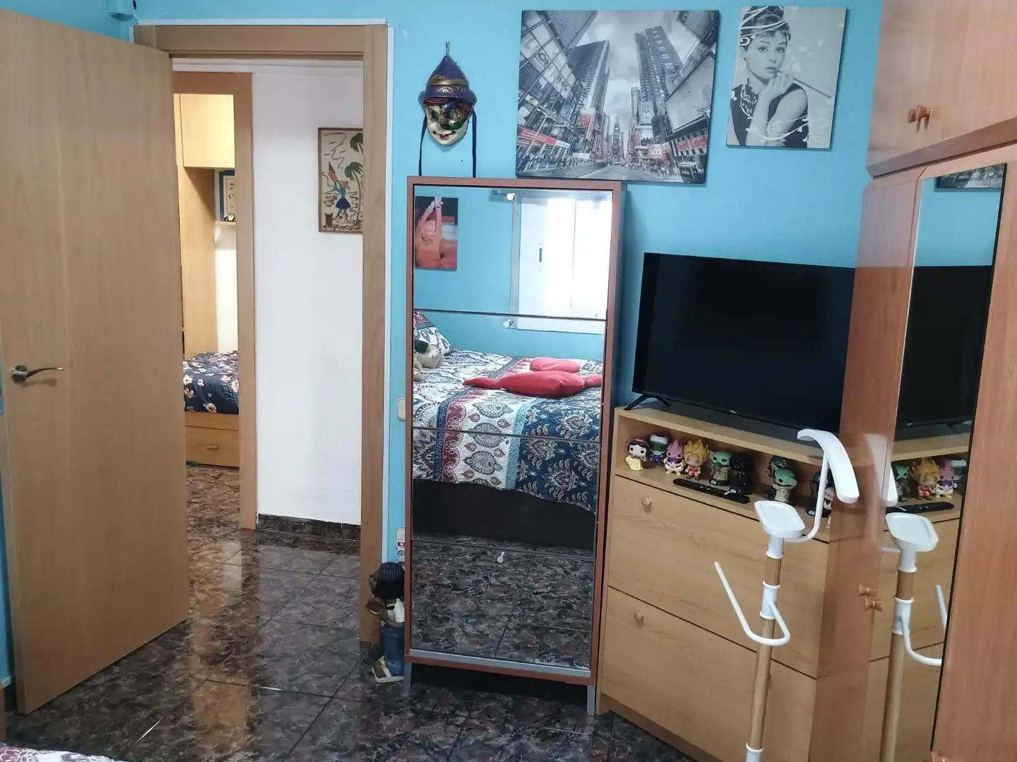 Schlafzimmer von Wohnung zum Verkauf in Vilanova i la Geltrú mit Klimaanlage, Terrasse und Möbliert
