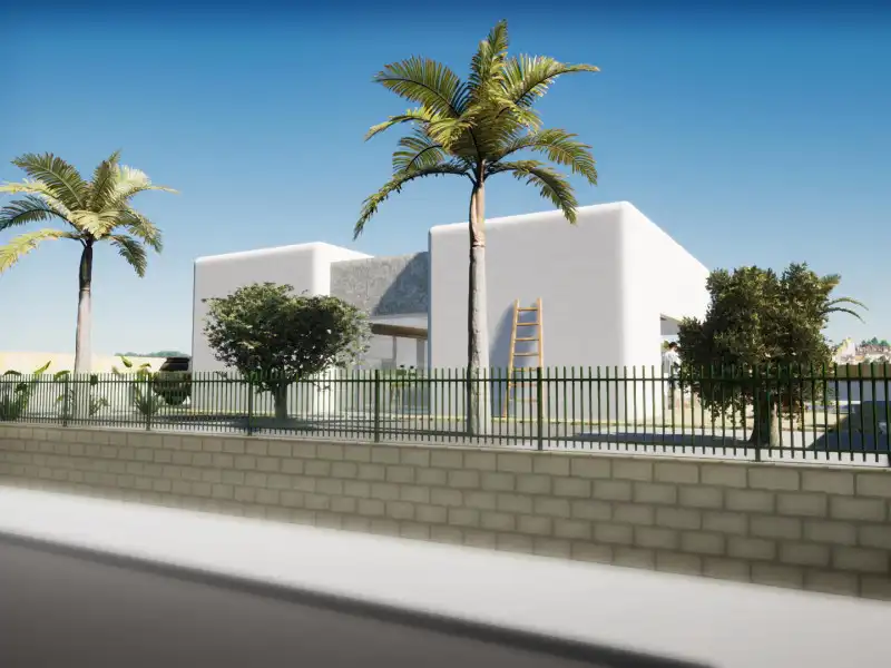Vista exterior de Casa o chalet en venta en L'Alfàs del Pi con Piscina
