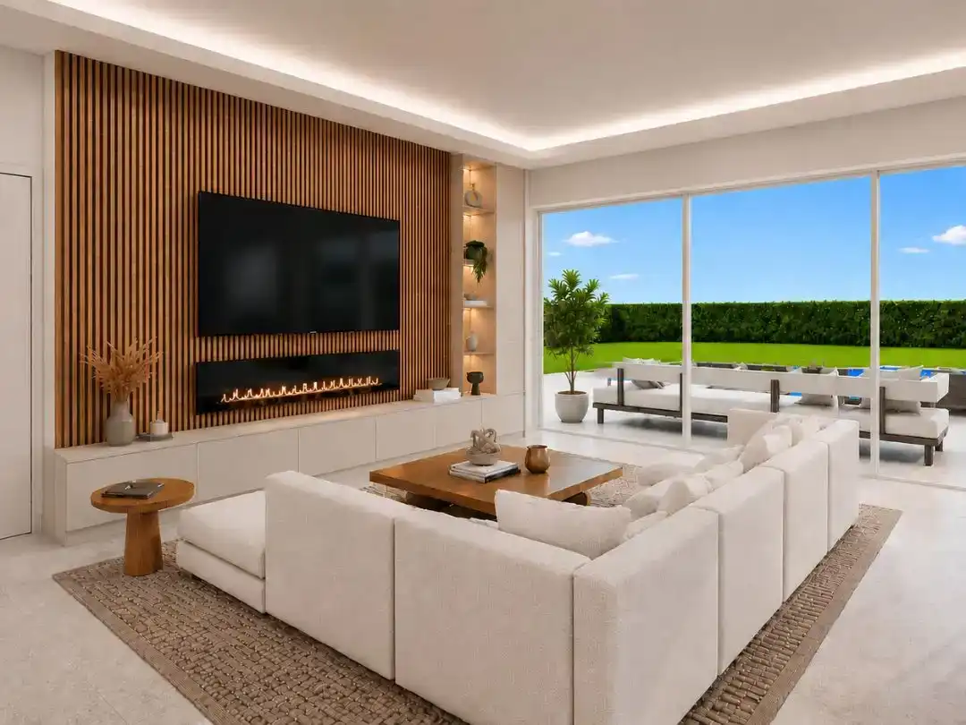 Sala d'estar de Casa o xalet en venda en Mijas amb Aire condicionat i Piscina