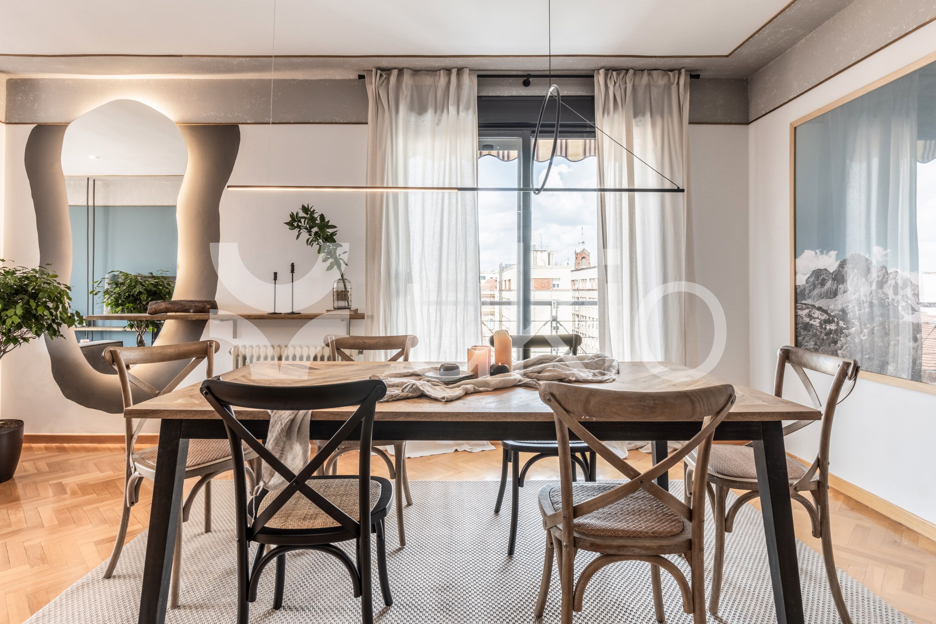 Dining room of Duplex to rent in  Madrid Capital  with Air Conditioner, Heating and Terrace