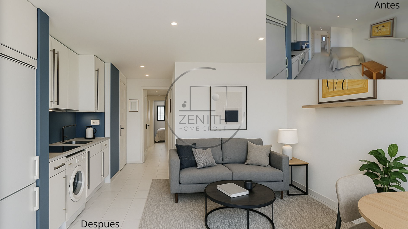 Sala d'estar de Pis en venda en Santa Eulària des Riu amb Aire condicionat, Calefacció i Jardí privat