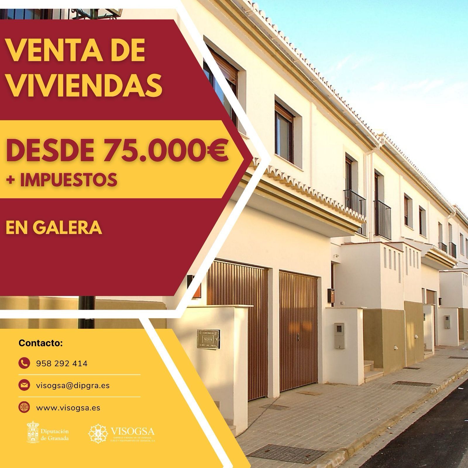 Vista exterior de Casa adosada en venda en Galera amb Calefacció